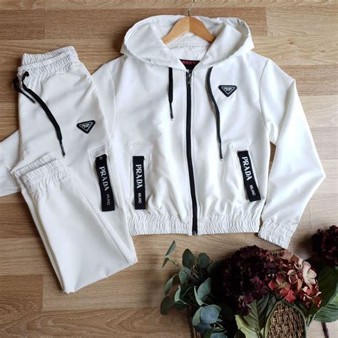 women's prada tracksuit|Prada white tracksuit.